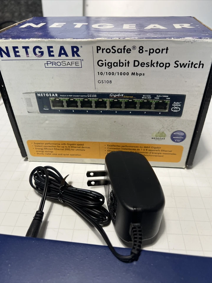 NETGEAR GS108 ProSafe 8 Port Gigabit Ethernet Switch & tp-link 5 Port Switch V4 - Image 3 of 4