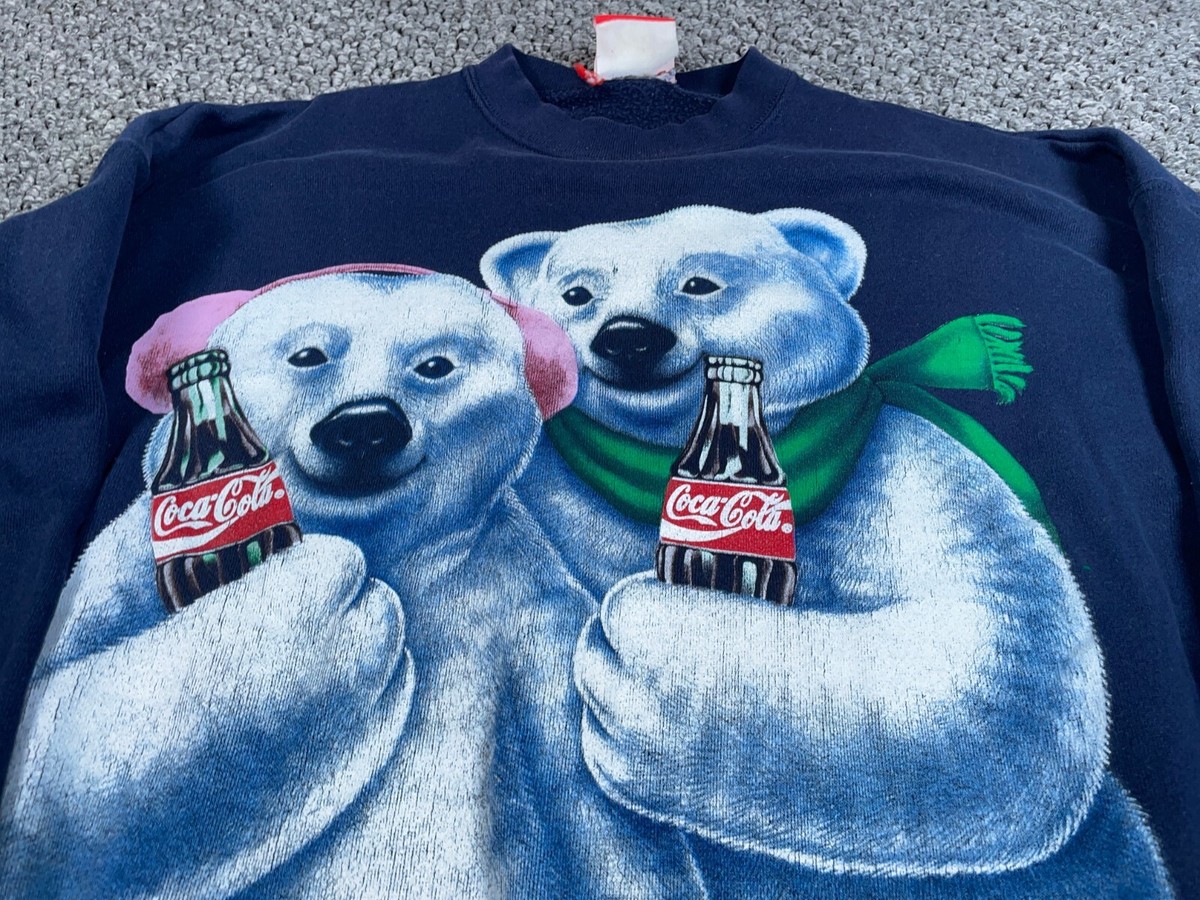 トップス Y2K 90s Coca-Cola polar bear sweat VTG 90s Coca Cola Polar Bear Sweatshirt Adult XL Blue Big