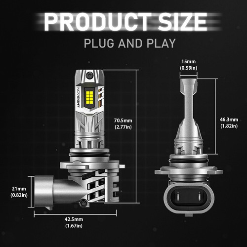 NOVSIGHT LED Headlight Bulbs 90005 HB3 Replace Xenon Halogen Kit 20000LM 6500K - Picture 2 of 11