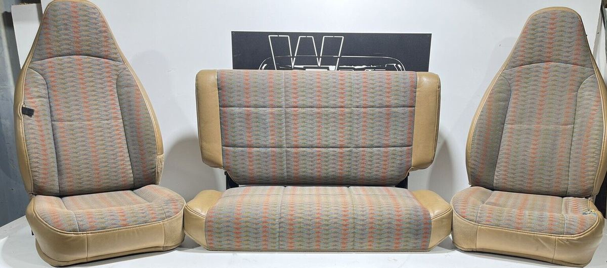 Jeep Wrangler TJ 97-02 Tan Aztec Front Driver Passenger Rear Seats