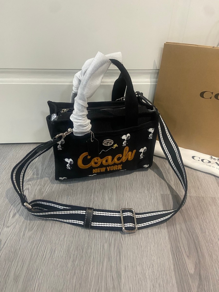 ★Coach★ Coach X Peanuts Cargo Tote Bag 26 CBF70 SVA47 COACH x PEANUTS Cargo Tote Bag 26 Snoopy Print Black Multi