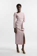 Karen Millen Bodycon Midi Dress UK12 in Pink RRP £199
