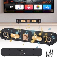 Vintage Wireless Bluetooth Sound Bar Computer Speaker Desktop 4D Surround TF FM