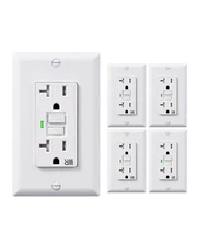 DEWENWILS 5 Pack 20 Amp GFCI Outlet, Self-Test GFI Receptacles w/ LED Indicator