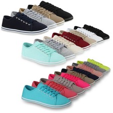 Damen Sneakers Sportschuhe Basic Stoffschuhe ...