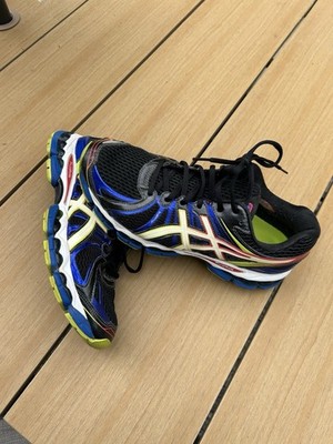 Vintage Asics Gel Nimbus 15 - Men 10 Running Black Blue T3B0N