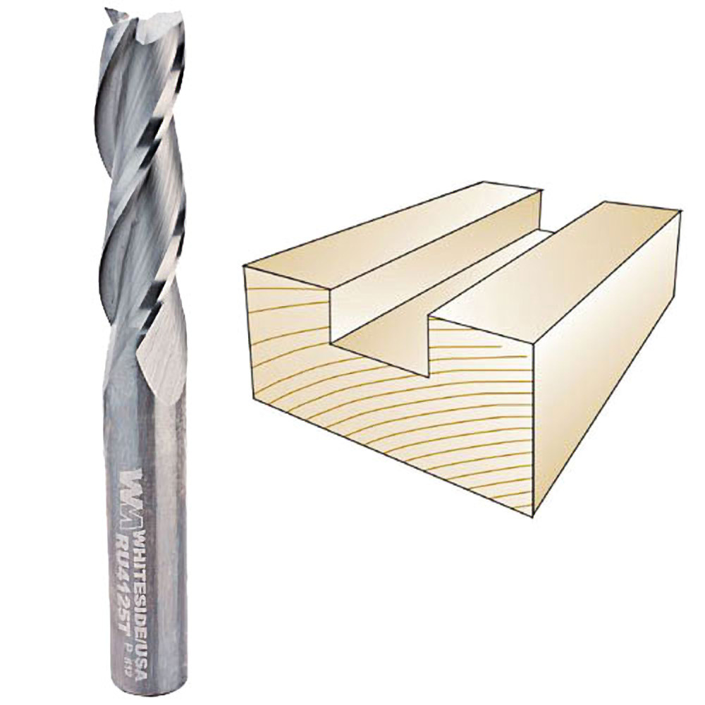 Whiteside RU4125T Up Cut Triple Flute Spiral 3/8"SH, 3/8"CD, 1-1/4"CL