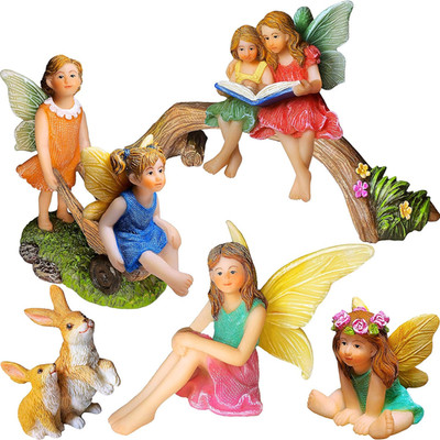 Fairy Garden Figurines - Fairy Statue Set (6 Pcs) - Miniature Decorative Statues