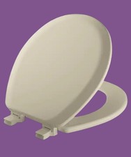 Bemis Richfield Round Enameled Wood Toilet Seat Bone Universal Fit Easy Clean