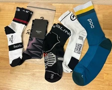 Rapha Graphic Assos Racing PedalEd Nalini PRO POC Tall Socks Sz Lrg Lot Of 5 New