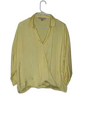 Philosophy Republic Clothing Shiny Light Yellow Blouse Size Medium