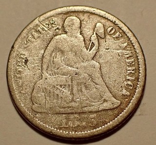 1875 CC Liberty Seated Dime Carson City Type Coin Mintmark Above Bow