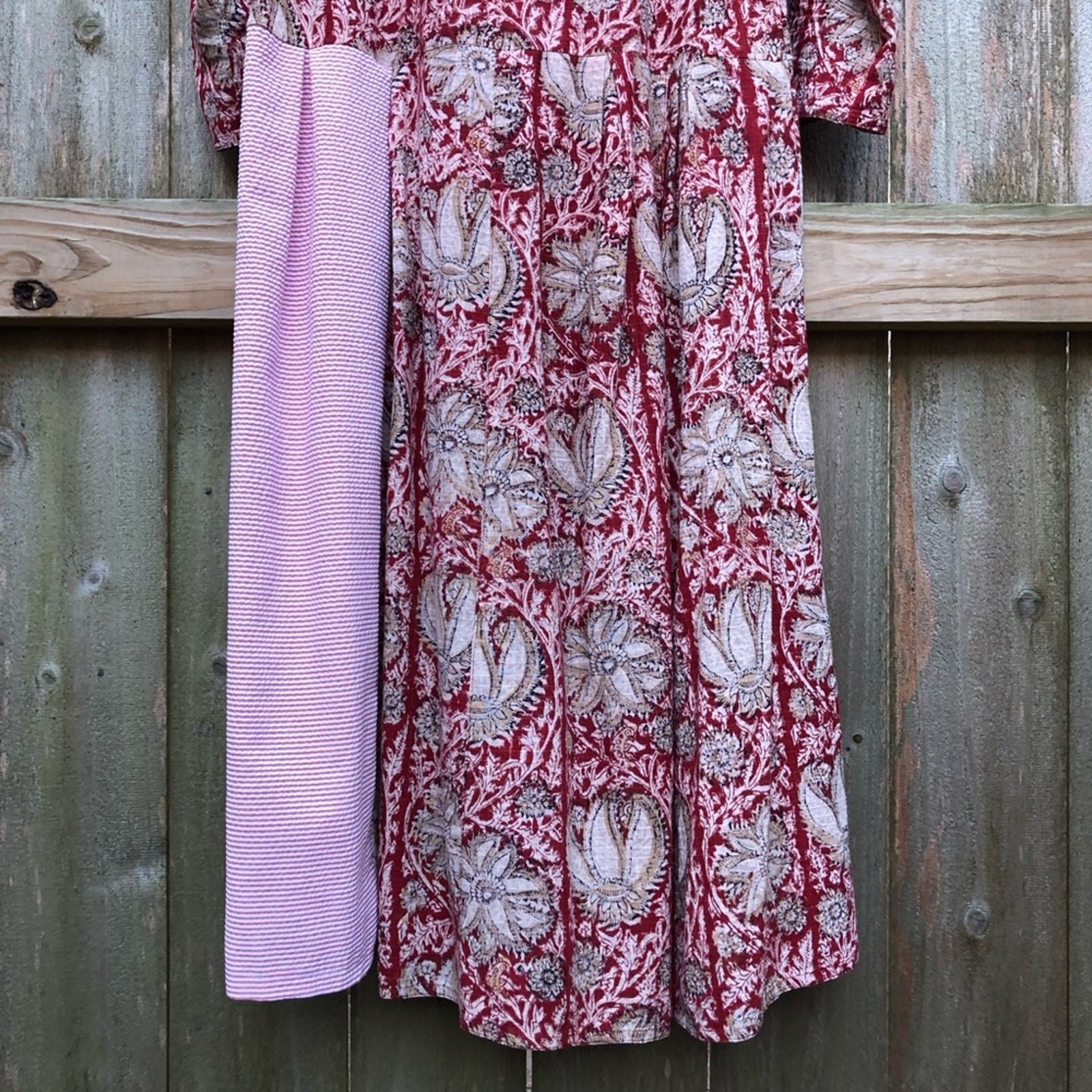 Patchwork Multiprint Midi Dress Material Clothing… - image 11