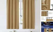 Blackout Curtains for Bedroom 63 Inch Length 2 40"W x 63"L Pack of 2 Gold