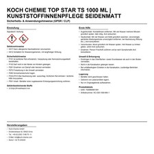 Kunststoffpflege Koch Chemie Top Star Ts 1000ml Kunststoffinnenpflege seidenmatt