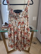 Cider Multi Color floral lace up front mini dress  Sleeveless Size S #5860