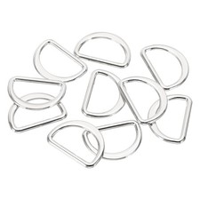 10Pcs 3/4" Metal D Ring 12mm Flat Metal D Buckle Dee Rings Silver