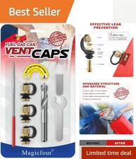 3-Pack Stainless Steel Gas Vent Caps for Fast Fuel Flow - Leak Proof Design