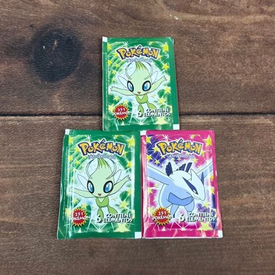 Pokemon Atrápalos Ya Sticker Packs Lugia Celebi OS Green Pink New Sealed Johto