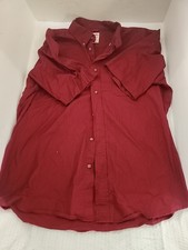 Men's Wrangler Authentics Collared Button Down Short Sleeve Shirt Size XL