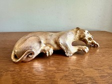 Vtg Christopher Ross 1985 Signed Panther/Jaguar Large Belt Buckle Gold Plated