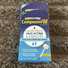 4 Pack Compound W Fast Acting Liquid Wart Remover 0.31oz Each EXP 02/2027
