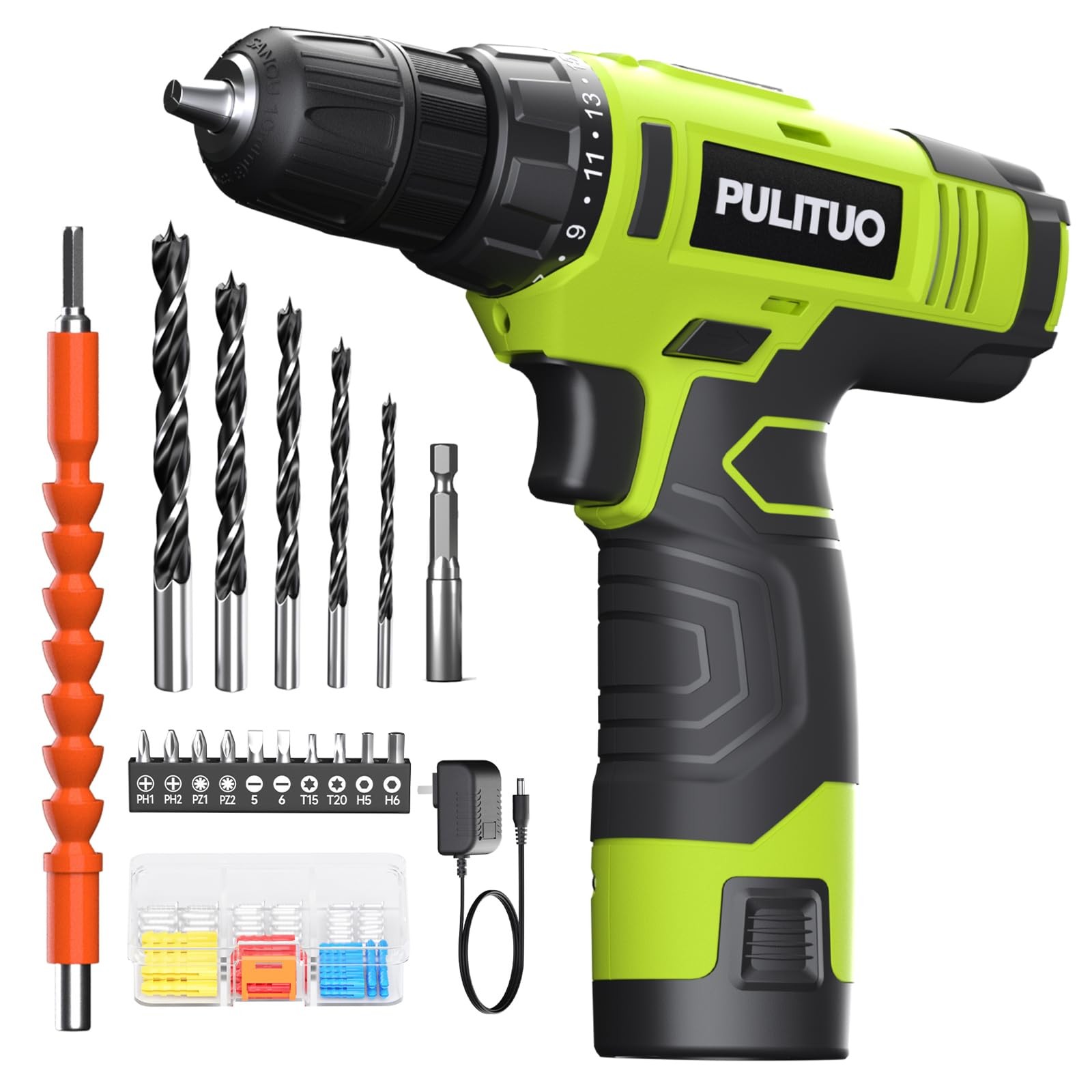 12v Green Cordless Drill Set Power Drill Kit With Battery And Chargerelectric Dr