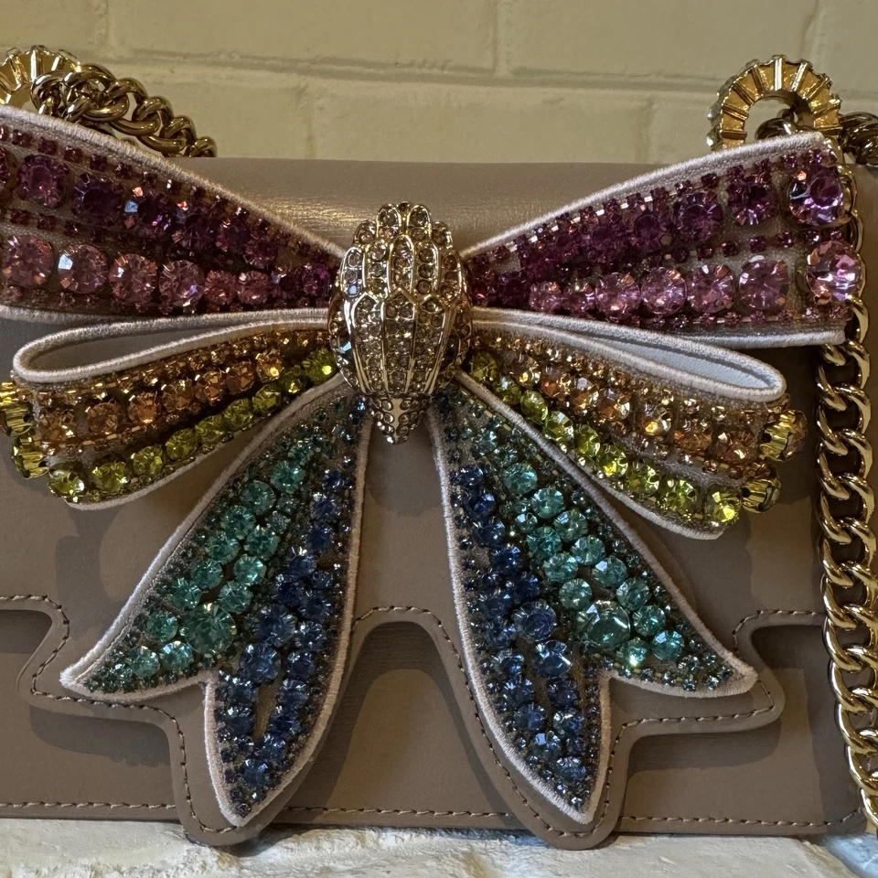 Bolso de Hombro Cartera Kurt Geiger Arco de Cristal Arco Iris Shoreditch Nuevo con Etiquetas Dorado ARV $285 Foto 4 de 4