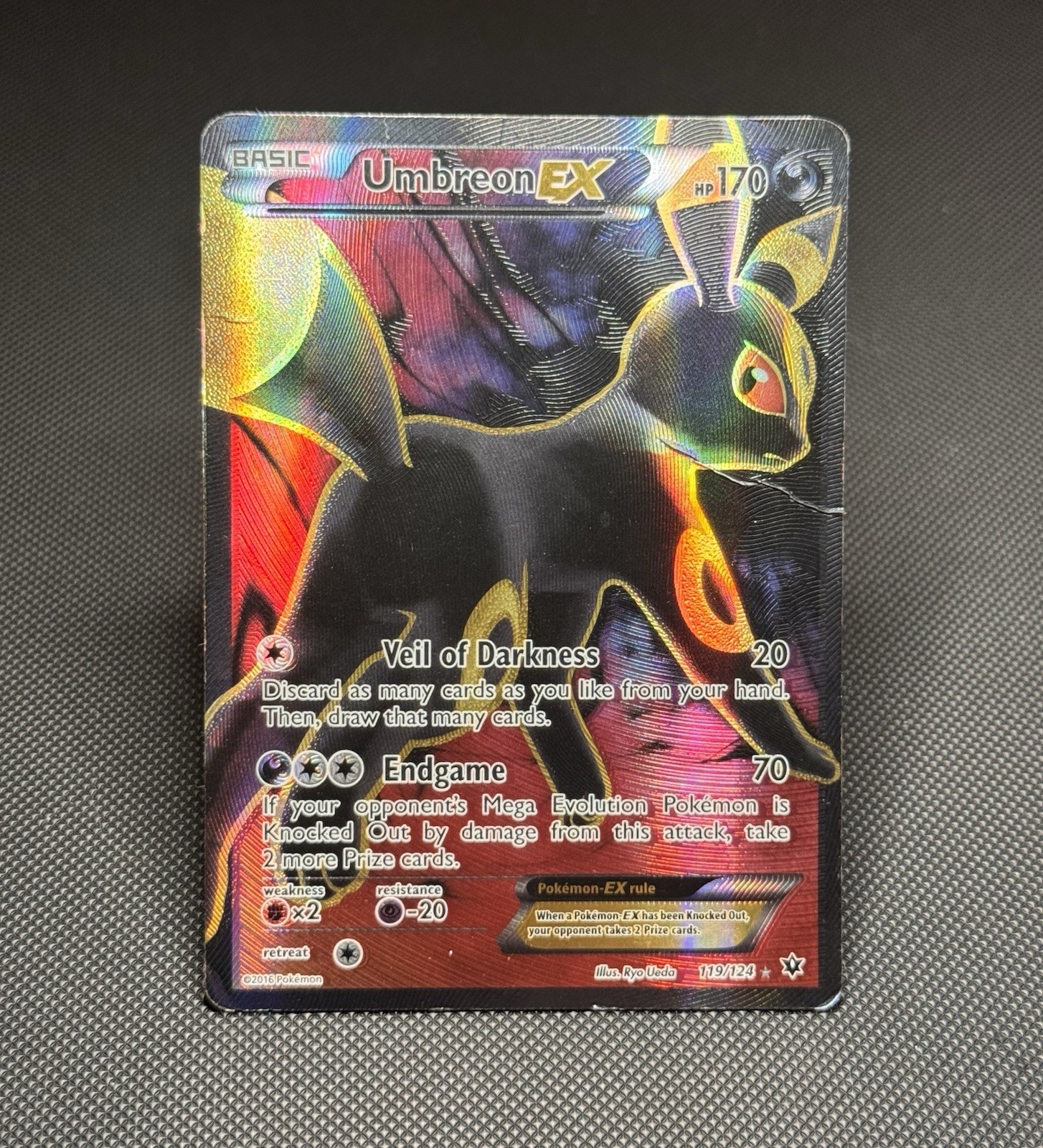 Pokémon TCG: Umbreon EX 119/124 - Full Art - Fates Collide - *HP w/Crease*