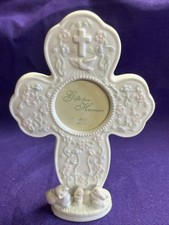 Vintage Russ  Gifts From Heaven  Porcelain Cross Picture Frame 2x2   NEW in Box
