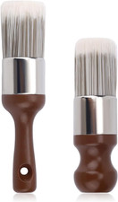 2Pcs Furniture Salve Brush, Soft Bristles  Ergonomic Handle Leather and Wood Cl
