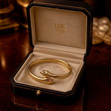 750er Gold Schlangen Armreif 18 Karat ausdruc...