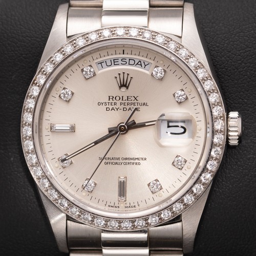 Presidential Rolex Day-Date 18046 Platinum 36mm Watch Factory Diamond Dial