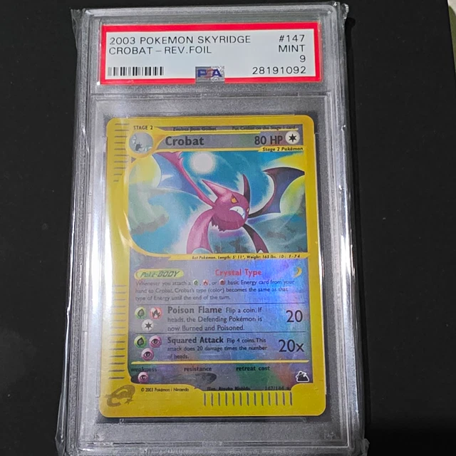 The Pokémon Company 2003 Skyridge Crobat 147/144 Reverse Holo English PSA 9