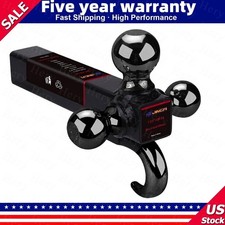 2 Trailer Hitch Tri Ball Mount With Tow Hook 10000 Lbs Heavy Duty 3-ball