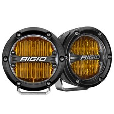 Rigid 36121 360-series Pro Sae Yellow Fog Led Lights Pair Kit Black Universal