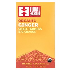 Organic Ginger, Herbal Tea, Caffeine Free, 20 Tea Bags, 1.05 oz 30 g 