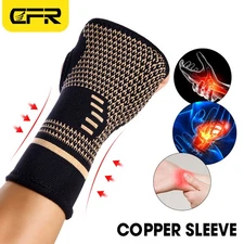 Copper Wrist Brace Support Compression Sleeve Arthritis Carpal Tunnel Injury US