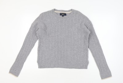 Paul Costelloe Women's Grey Cable-Knit Jumper, Size 14
