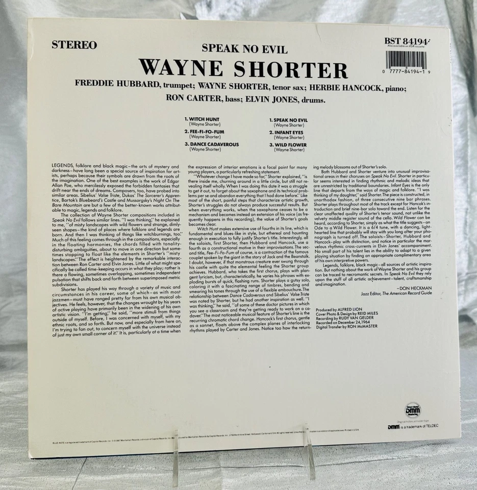 LP: Wayne Shorter, Speak No Evil, Blue Note, BST 84194, Reissue, Stereo, DMM, - Image 2 of 4