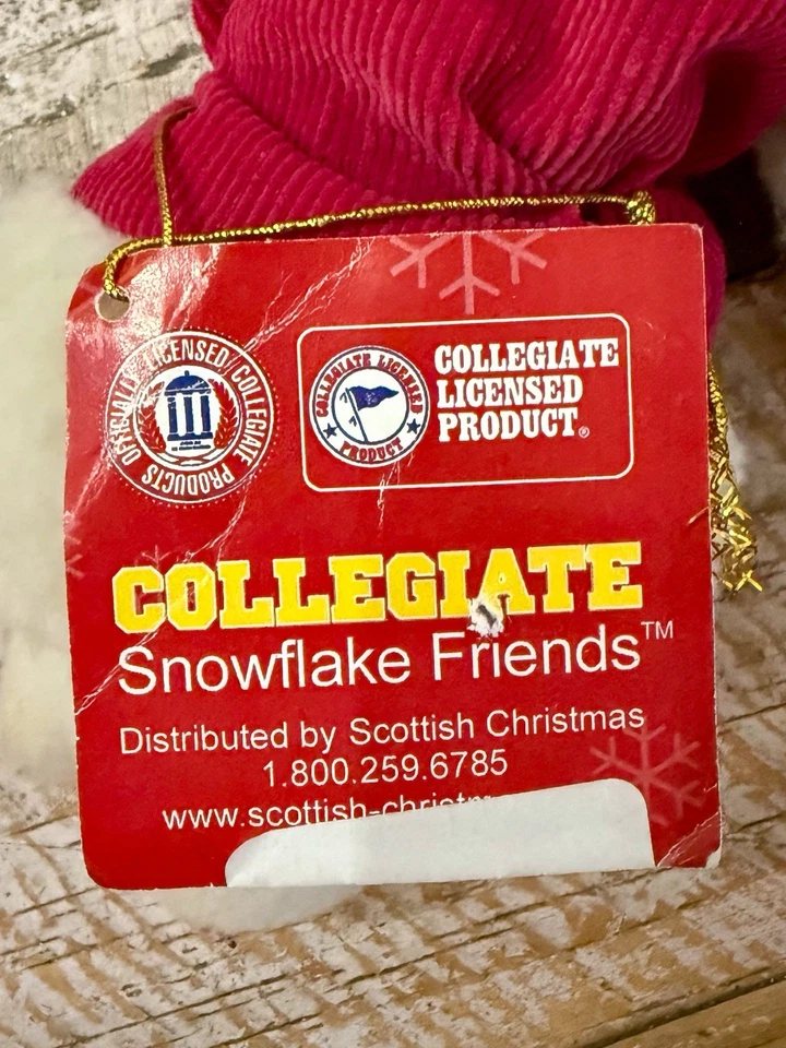 Muñeco de Nieve Oklahoma Sooners Peluche Decoración de Navidad Parte Inferior Ponderada OU Foto 3 de 4