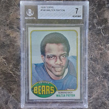 Topps 1976 Walter Payton Rookie Card #148 Chicago Bears BGS Graded. rookie card picture