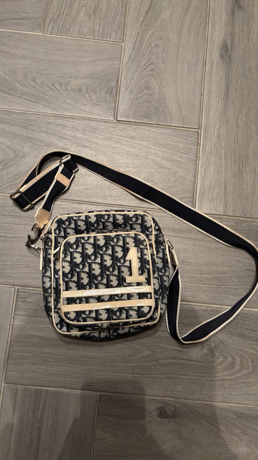 Dior Blue Trotter Sacoche Authentic Shoulder Bag