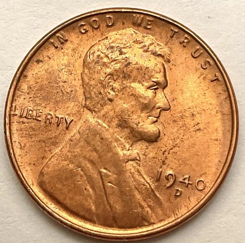 1940-D  Choice Uncirculated BU Red RD - Lincoln Wheat Cent  ~ B764