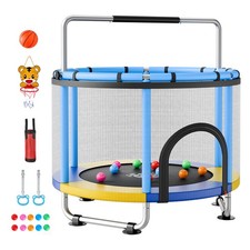 Uimoso 60" Kids Mini Trampoline with Safety Net for Indoor and Outdoor Use