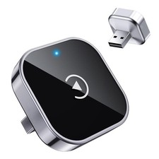 Wireless CarPlay Adapter  Android Auto Dongle, Shiny Silver  Fast Auto-Connec...