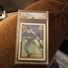 1991 Topps Desert Shield #722 WALLY BACKMAN PSA 7 PIRATES