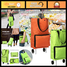 High Capacity Folding Shopping Bag on Wheels - Extendable Grocery Tote for Home