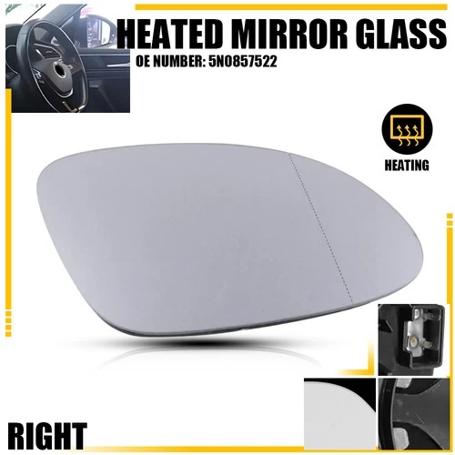 5N0857522 Mirror Glass Right Passenger Side For VW Tiguan 2009 2010 2011-2017 EC