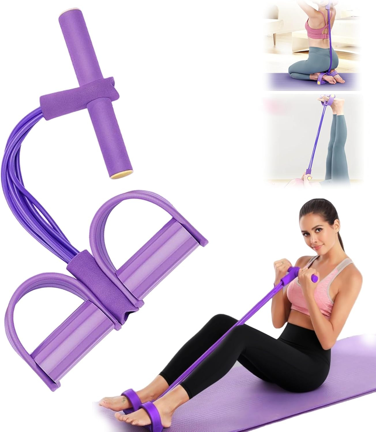 Bande de résistance musculation 6 tubes élastique sport maison Pilates femme homme